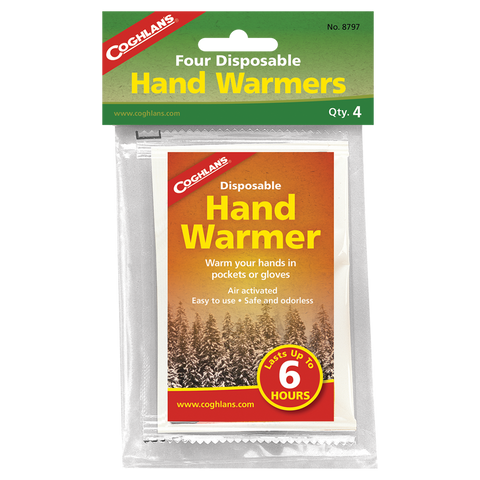 COGHLANS HAND WARMERS DISPOSABLE PACK OF 4