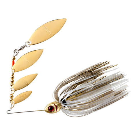 BOOYAH SPINNERBAIT STAINLESS STEEL 3/8 WHITE/GOLD BYSS38611