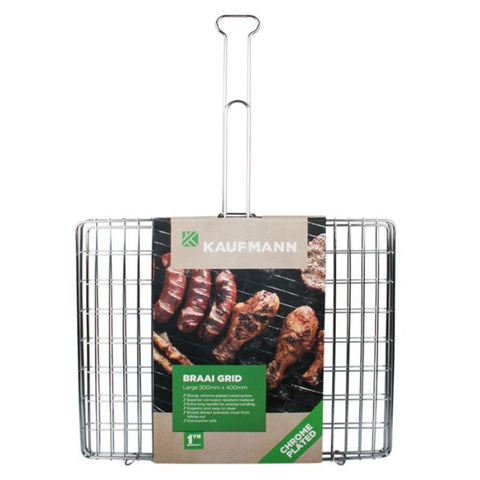 KAUFMANN BRAAI GRID LARGE 50X40 CHROME PLATED